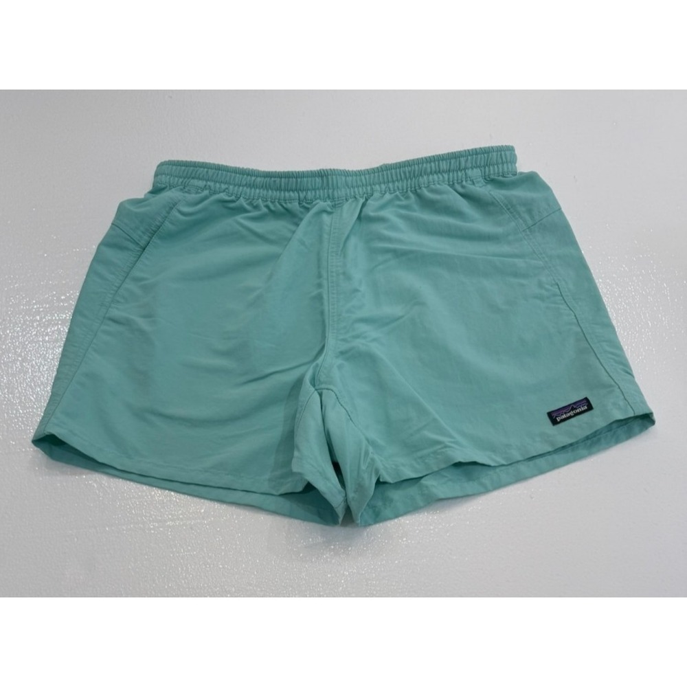 Patagonia Swim‎ Trunks Shorts Size Medium Mint Green Pockets Elastic Waist Nylon